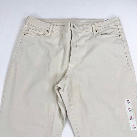 Old Navy Plus Women's High Rise OG Straight Leg Jean Size 22 2X Cream - Picture 5 of 13